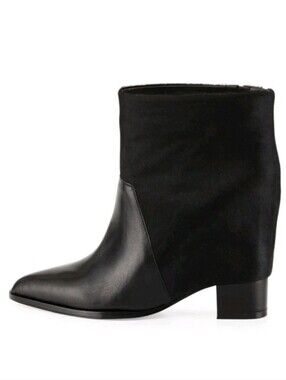 Saint & Libertine Mercer Boots Calf Hair Hidden Wedge Pointed Toe Black Size 8.5